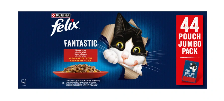 Felix FANTASTIC multipack hovězí, kuřecí, kachna, jehněčí 44x85g