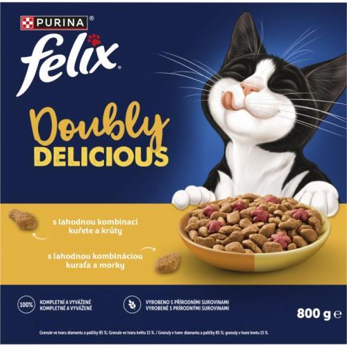 Felix Granule double delicious adult s kuřetem a krůtou k 800g