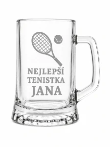Půllitr s pískovaným motivem "Nejlepší tenistka"