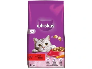WHISKAS granule s hovězím masem 1,4 kg