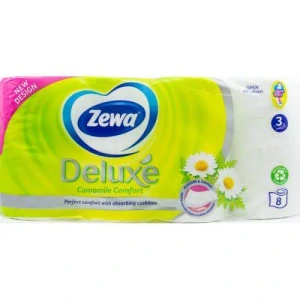 Zewa Deluxe Camomile Comfort 3vrstvý toaletní papír, 8 rolí, 19,3 m role