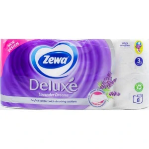 Zewa Deluxe Lavander Dreams 3vrstvý toaletní papír, 8 rolí, 19,3 m role