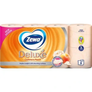 Zewa Deluxe Cashmere Peach 3vrstvý toaletní papír, 8 rolí, 19,3 m role 