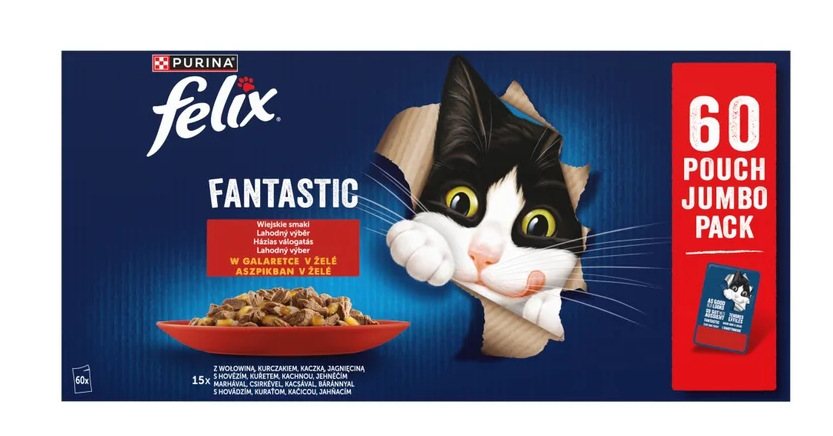 Felix FANTASTIC multipack hovězí, kuřecí, kachna, jehněčí 60x85g