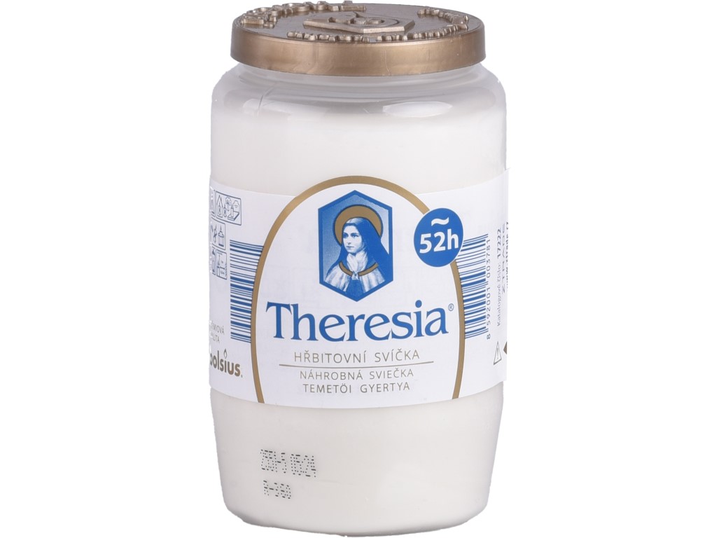 Hřbitovní svíčka Theresia kompozitní 155g - 2 dny bílá č. 38
