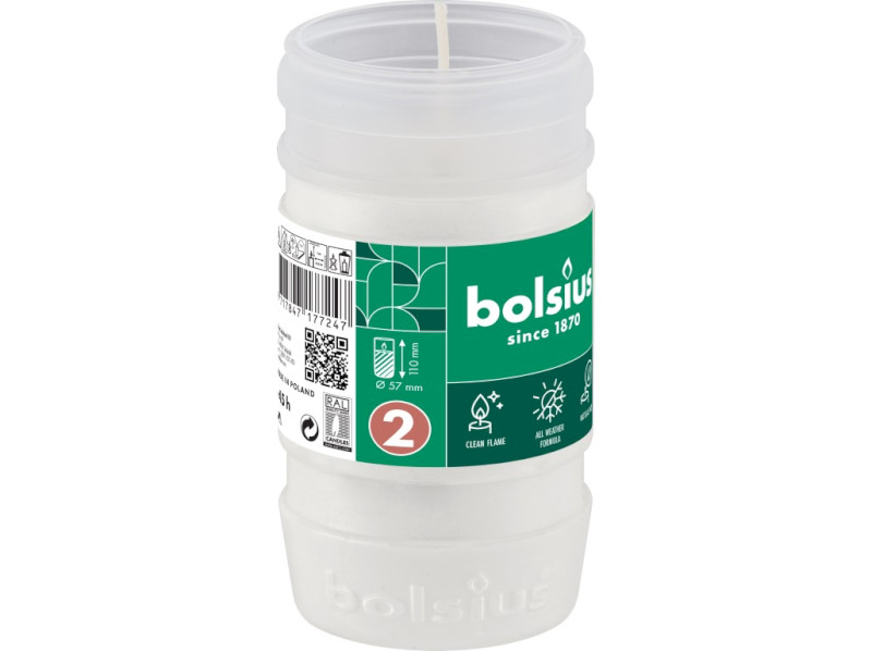 Bolsius parafínový vklad 57x110 mm 45h. bílá bez víčka č.40
