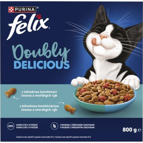  Felix Granule double delicious adult s lososem a mořskou rybou k 800g 
