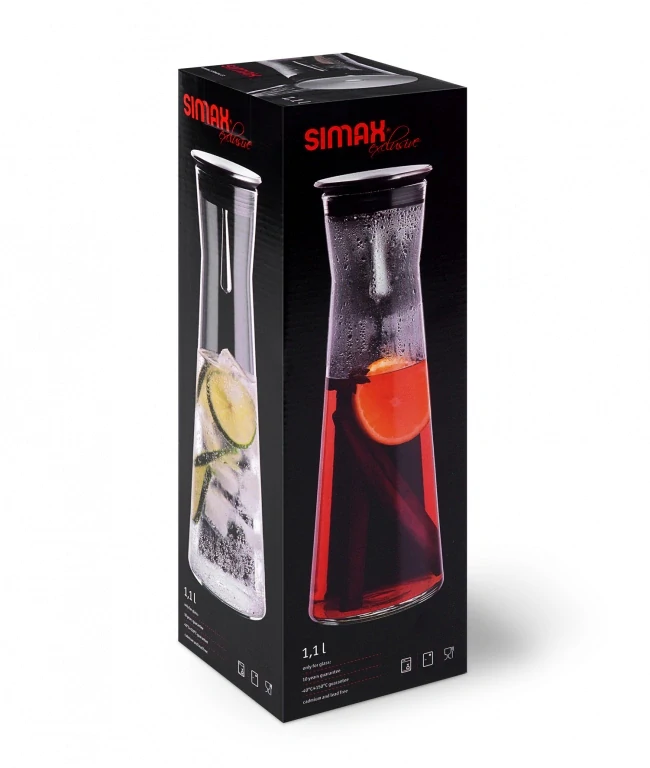 Simax Skleněná karafa INDIS s uzávěrem 1,1 l
