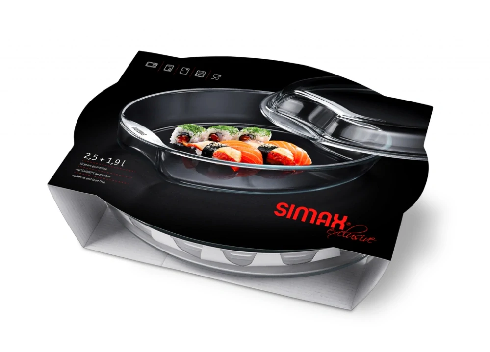 SIMAX Pekáč oválný s víkem 2,5 + 1,9 l