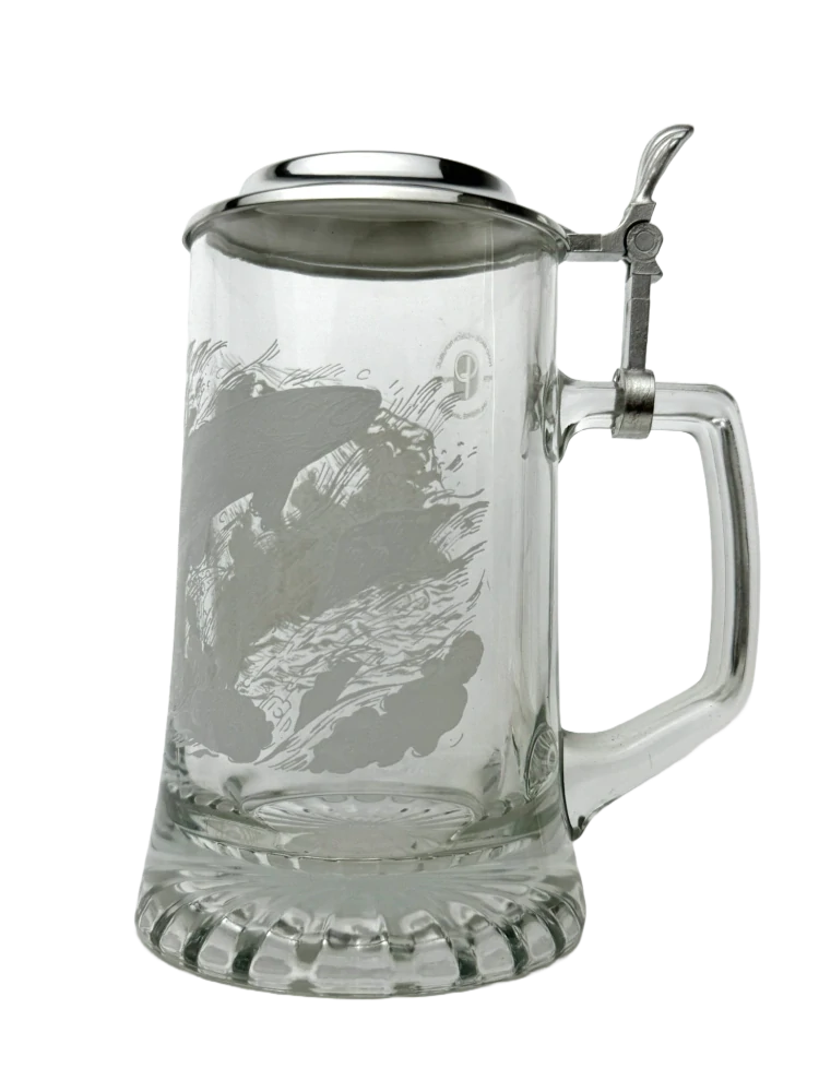 Korbel s motivem ryby – skleněný s cínovým víčkem 0,4 l