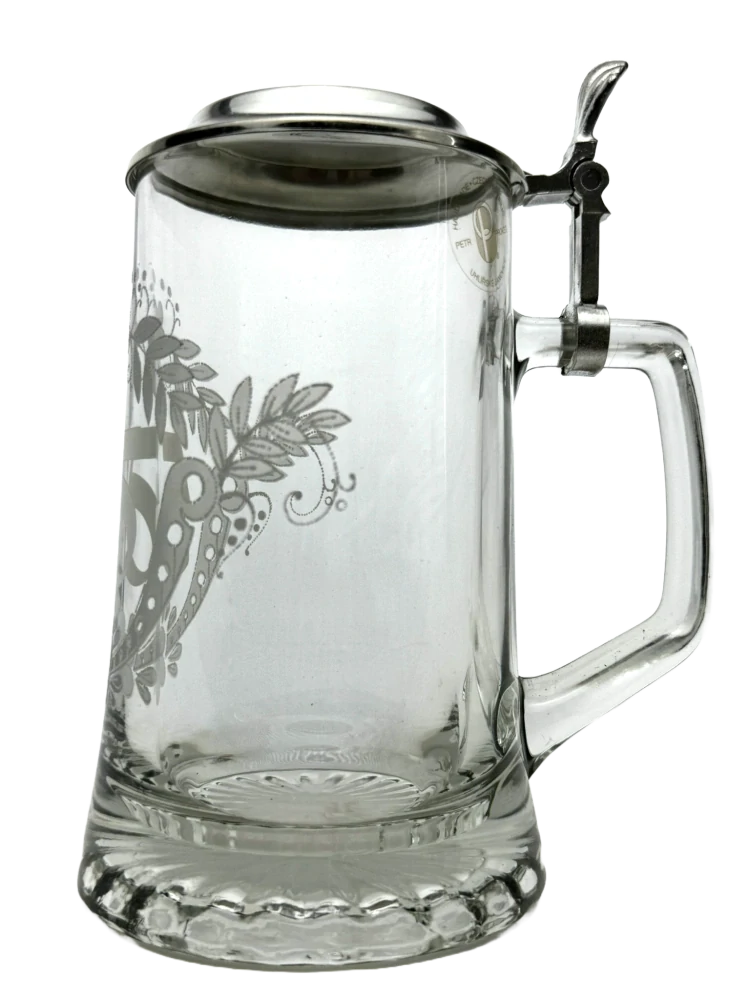 Korbel k 35. narozeninám – skleněný s cínovým víčkem 0,4 l