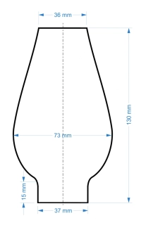 Cylindr na lampu pr. 37/130 - 5" VIENA krátká