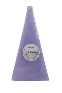 Svíčka jehlan 70/70/165 - lila bavlna