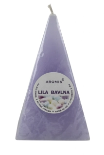 Svíčka jehlan 65/65/110 - lila bavlna