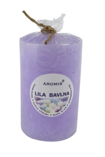 Svíčka válec 55/90 - lila bavlna