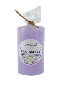 Svíčka válec 40/70 - lila bavlna