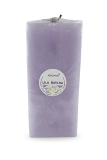 Svíčka hranol 75/75/170 - lila bavlna