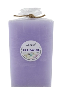 Svíčka hranol 75/75/120 - lila bavlna
