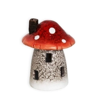 Domek muchomůrka LED/keramika 12cm