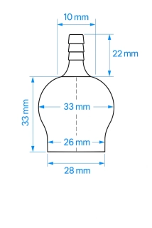 Masážní baňka s olivkou pr. 33 mm