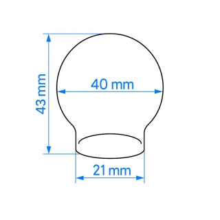 Masážní baňka bez olivky pr. 40 mm