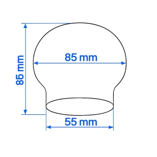 Masážní baňka bez olivky pr. 85 mm