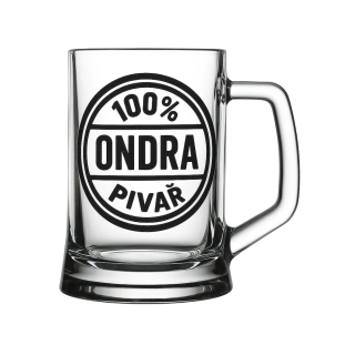 Půllitr s pískovaným motivem razítka