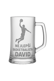 Půllitr s pískovaným motivem "Nejlepší basketbalista"