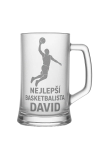 Půllitr s pískovaným motivem "Nejlepší basketbalista"