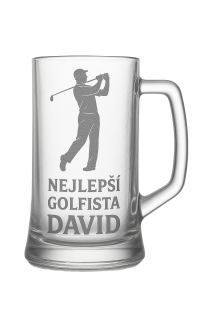 Půllitr s pískovaným motivem "Nejlepší golfista"