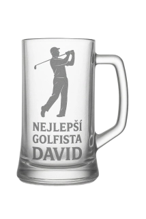 Půllitr s pískovaným motivem "Nejlepší golfista"