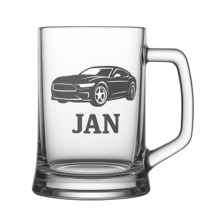 Půllitr s pískovaným motivem "Auto"
