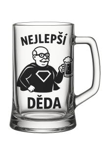 Půllitr s pískovaným motivem "Nejlepší děda"