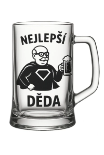 Půllitr s pískovaným motivem "Nejlepší děda"