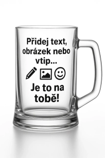 Půllitr s pískovaným vlastním motivem