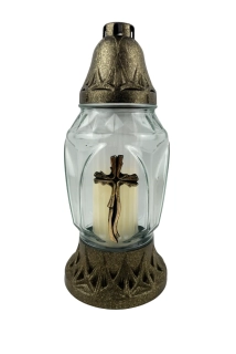 Svícen hřbitovní sklo/pvc 25cm 2