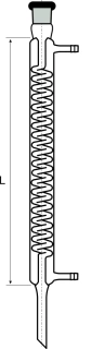 Chladič spirálový skleněný L=400 29/32 plášť+trubička