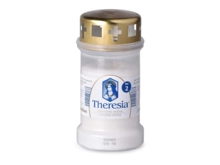 Hřbitovní svíčka Theresia s víčkem 170g - 2 dny bílá č. 20