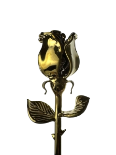 Skleněná růže zlatá velká (20 cm) - figurka