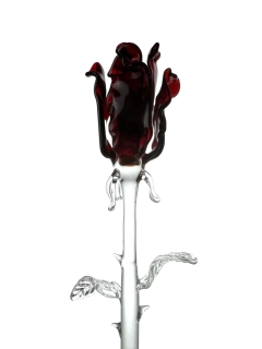 Skleněná růže červená velká (29 cm) - figurka