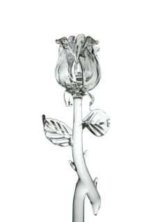 Skleněná růže čirá (9 cm) - figurka