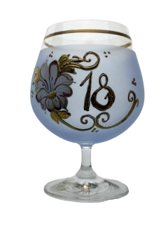 Sklenka k výročí 18 let - modrá