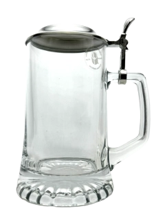 Korbel skleněný s cínovým víčkem 0,4l