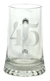 Korbel k 45. narozeninám – skleněný, pískovaný 0,4 l
