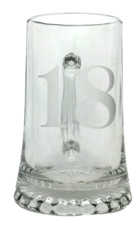 Korbel k 18. narozeninám – skleněný, pískovaný 0,4 l