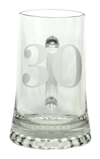 Korbel k 30. narozeninám – skleněný, pískovaný 0,4 l