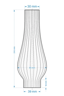 Cylindr na lampu pr. 39/210 - (L140093) Conturax žebrování