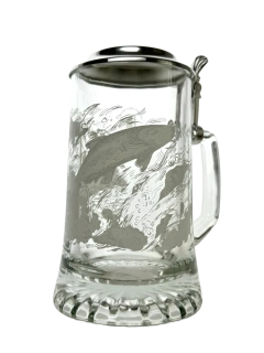 Korbel s motivem ryby – skleněný s cínovým víčkem 0,4 l