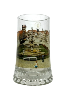 Korbel s motivem Telče – skleněný s cínovým víčkem 0,4 l