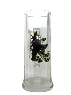 Půllitr s motivem tetřeva skleněný, vysoký